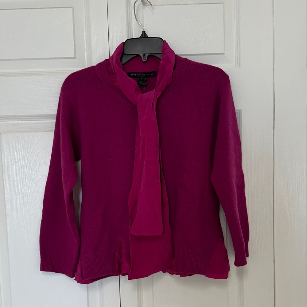 NWT Marc by Marc Jacobs Fuchsia Cardigan with Scarf